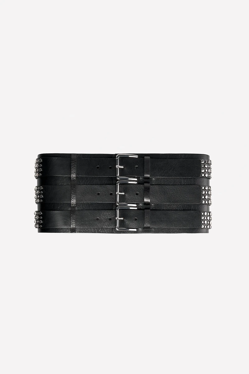 LEATHER STYLISH STUDDED BELT LUDOVIC DE SAINT SERNIN x ZARA