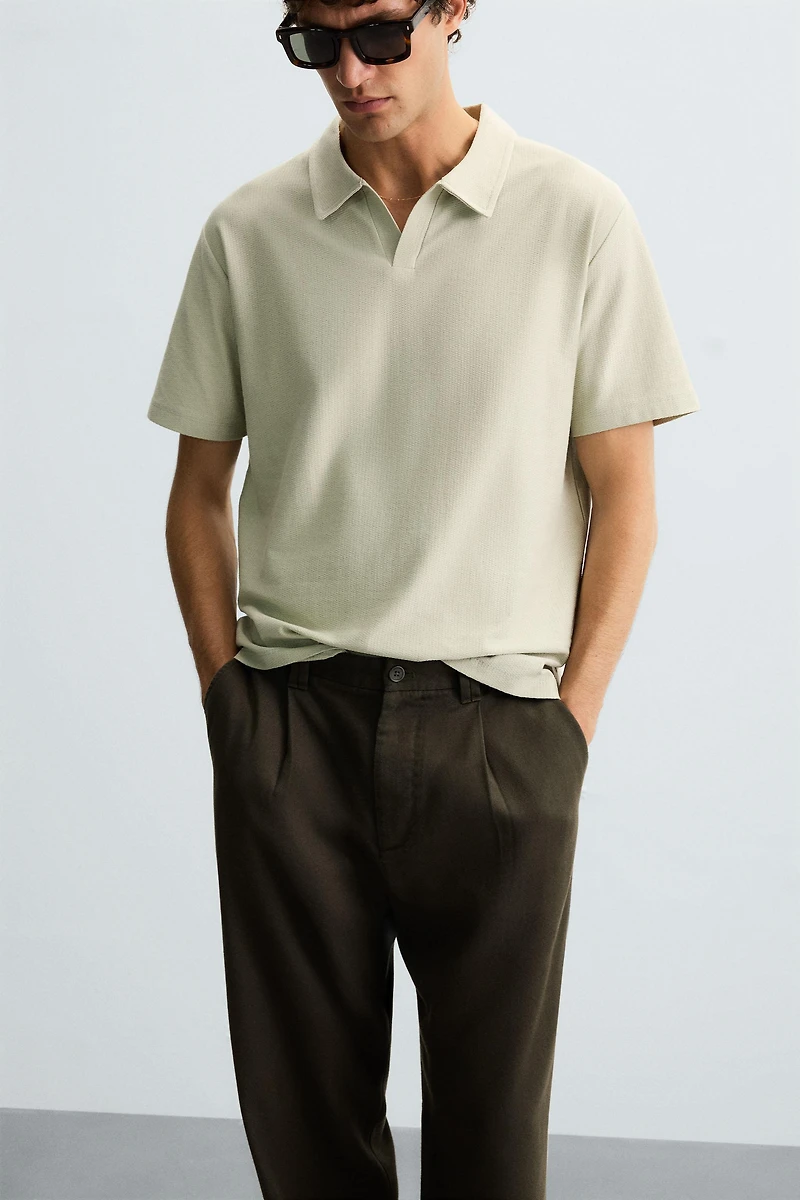 TEXTURED POLO SHIRT