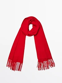 100% cashmere fringed scarf