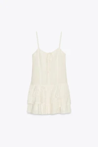 RUFFLED CHIFFON SHORT DRESS