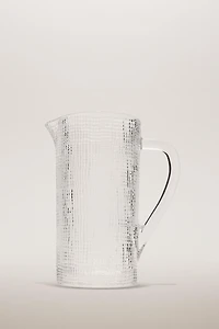 RAISED DESIGN GLASS PITCHER