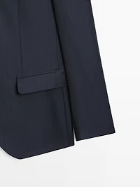 Veste de costume à rayures 100% laine froide