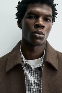 WOOL EFFECT ZIPPER JACKET