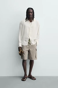 FLOWY TEXTURED JACQUARD SHIRT