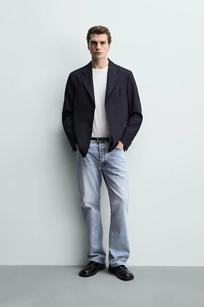 RELAXED FIT TEXTURED BLAZER