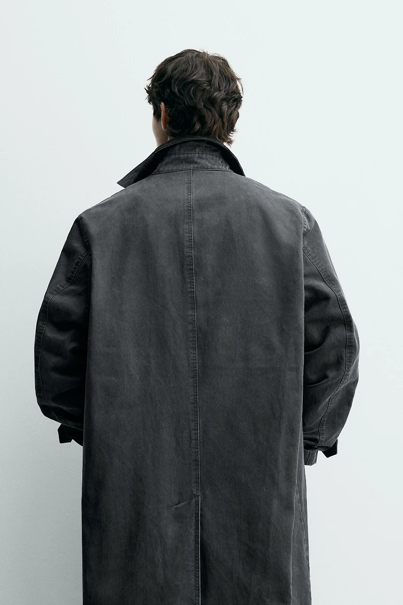 WAXED FINISH TRENCH COAT