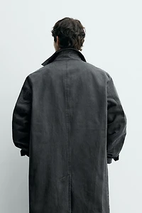 WAXED FINISH TRENCH COAT