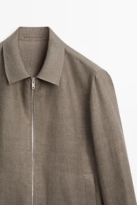 Faded linen total look jacket
