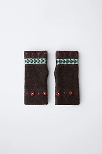 MITAINES EN MAILLE À FLEURS ET FANTAISIE