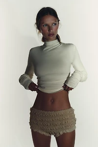 COTTON MODAL RUCHED T-SHIRT