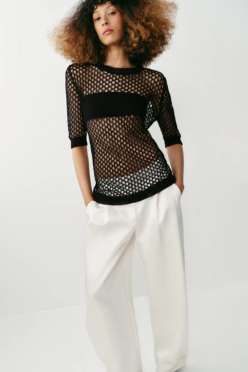 OPENWORK KNIT SWEATER