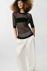 OPENWORK KNIT SWEATER
