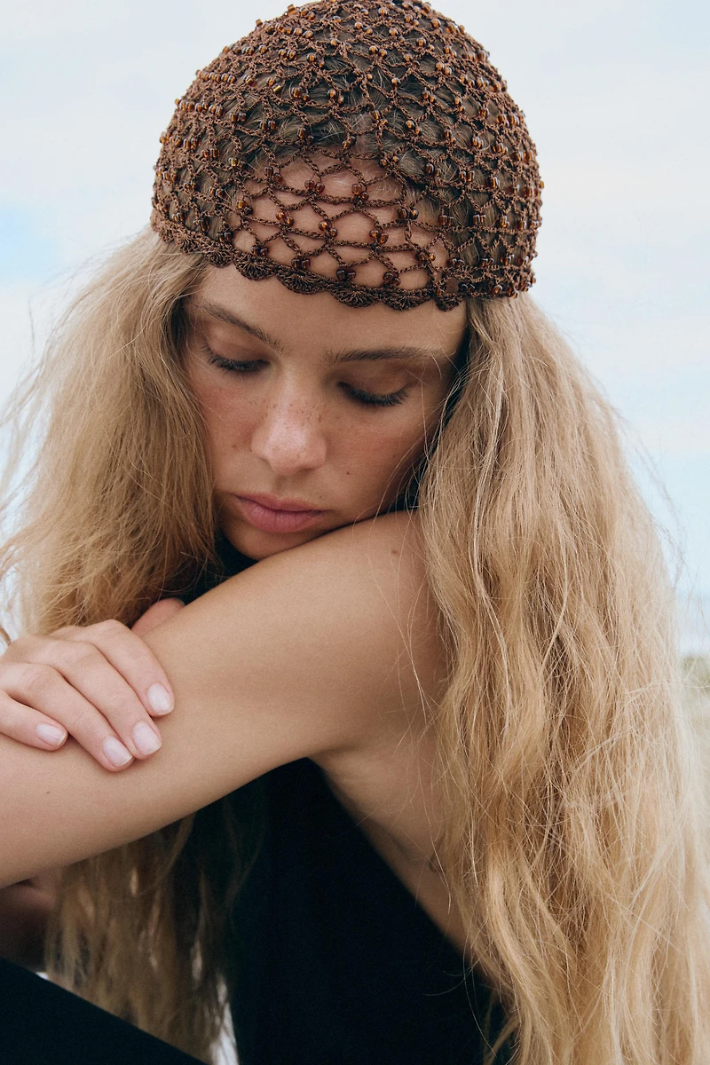 CROCHET BEADED CAP