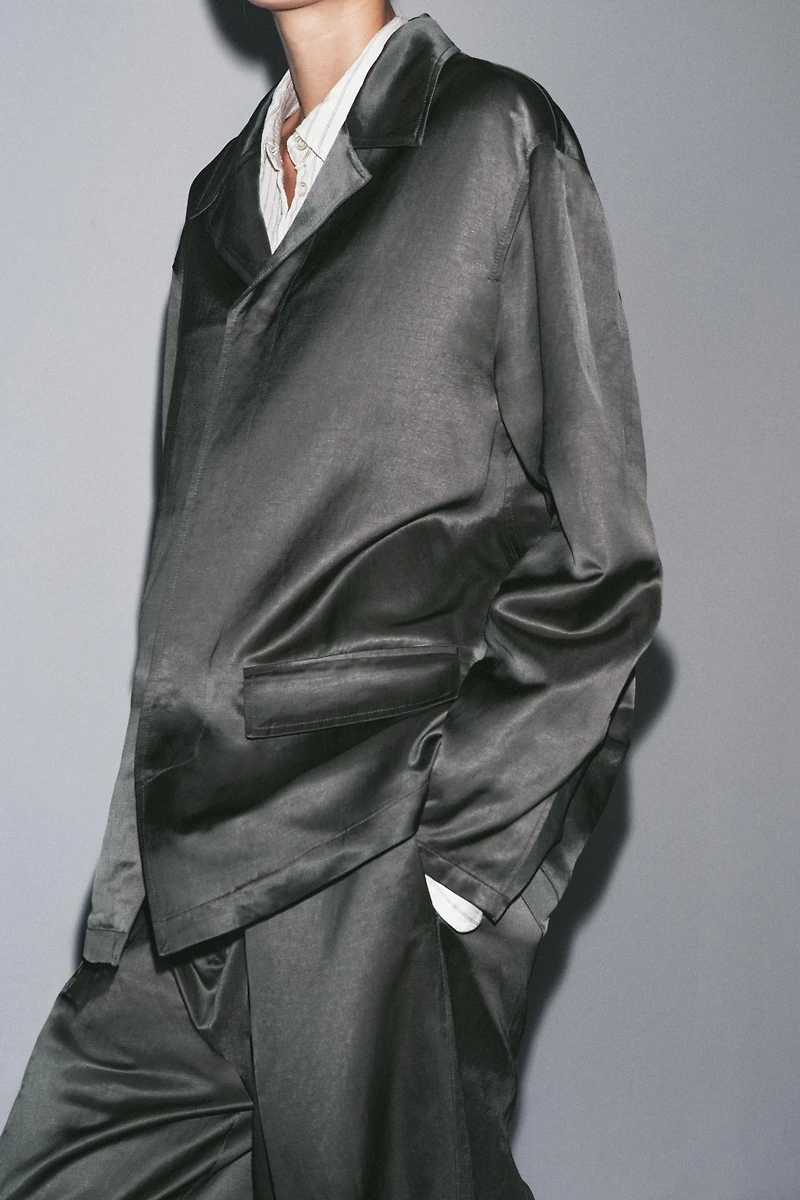 BLAZER SATINÉE AVEC LIN ZW COLLECTION