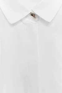 PLEATED POPLIN SHIRT