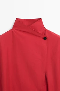 Veste technique à bouton latéral en coton