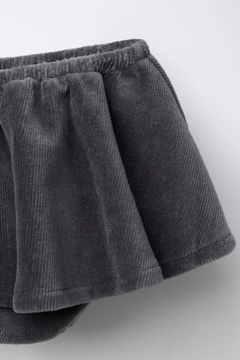 JUPE-CULOTTE EN VELOURS CÔTELÉ