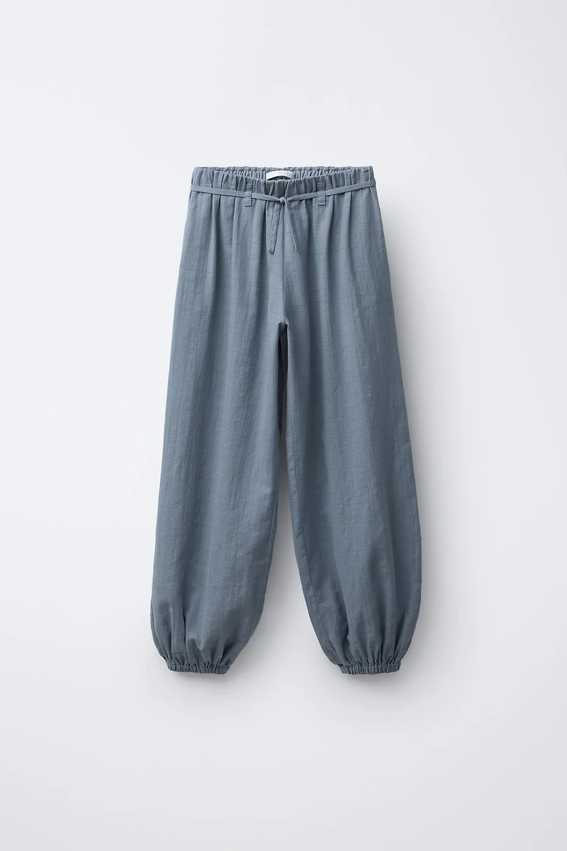FLOWY PANTS WITH ELASTIC TRIM