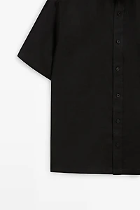 Regular fit 100% linen short sleeve shirt
