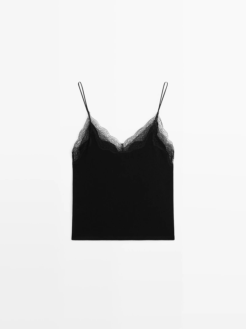 Camisole top with lace detail