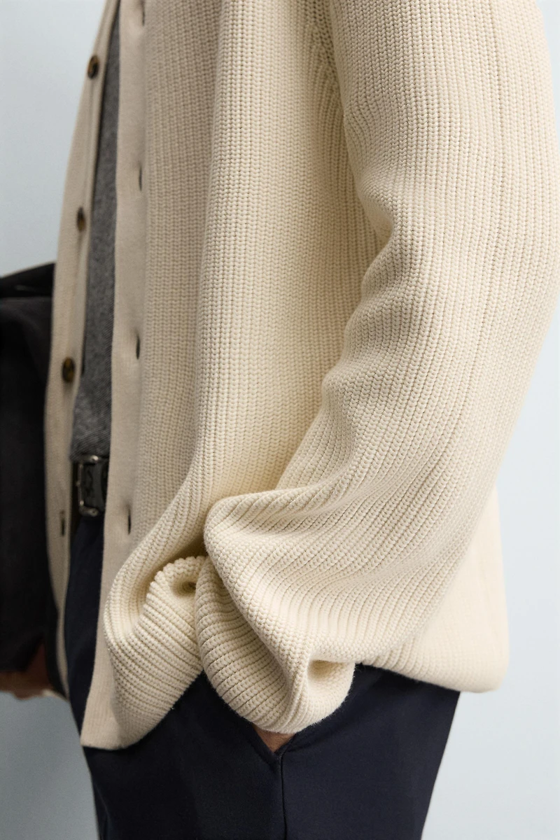 RIBBED CARDIGAN