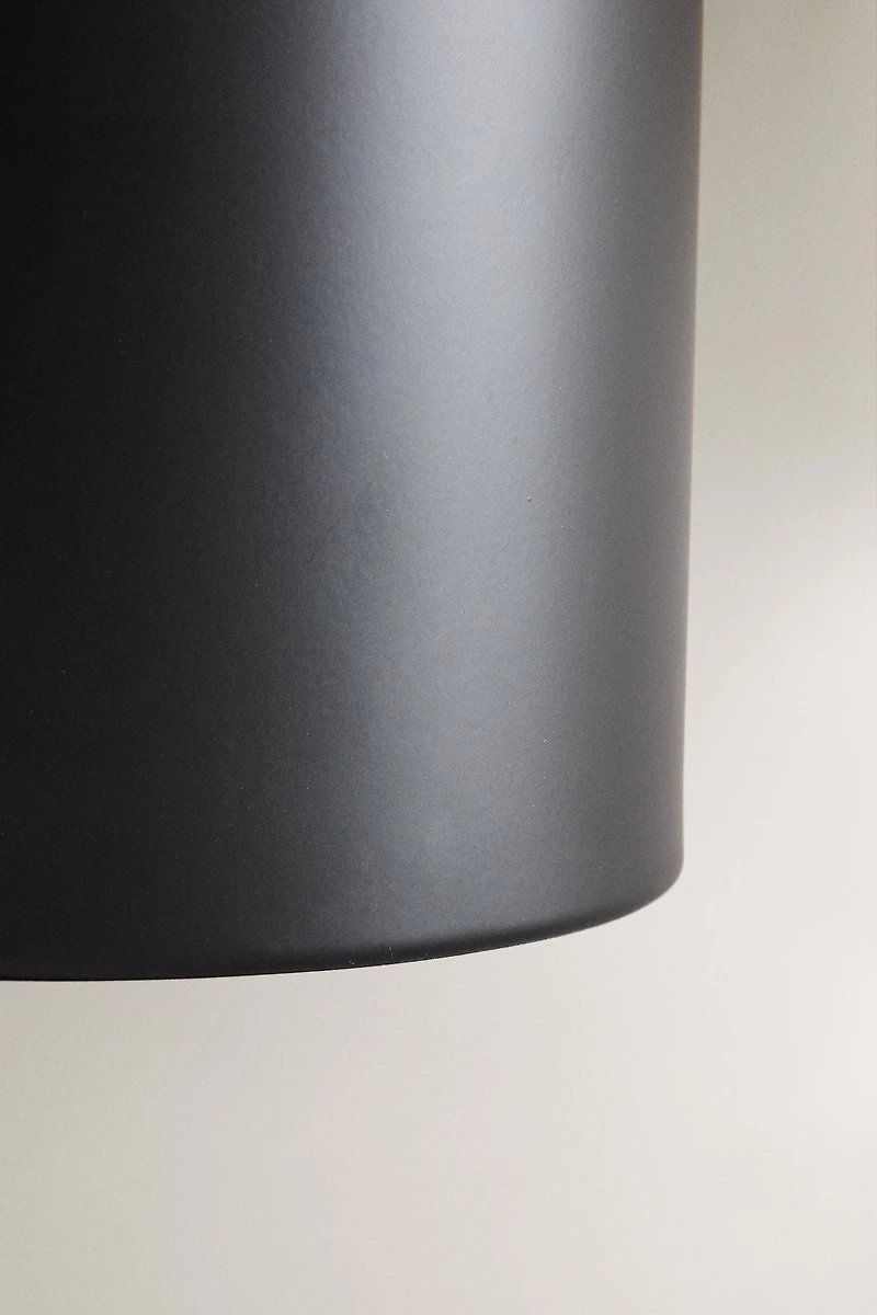 METAL BATHROOM TRASH CAN WITH WOODEN LID