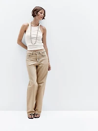 Jean large mid-rise coton