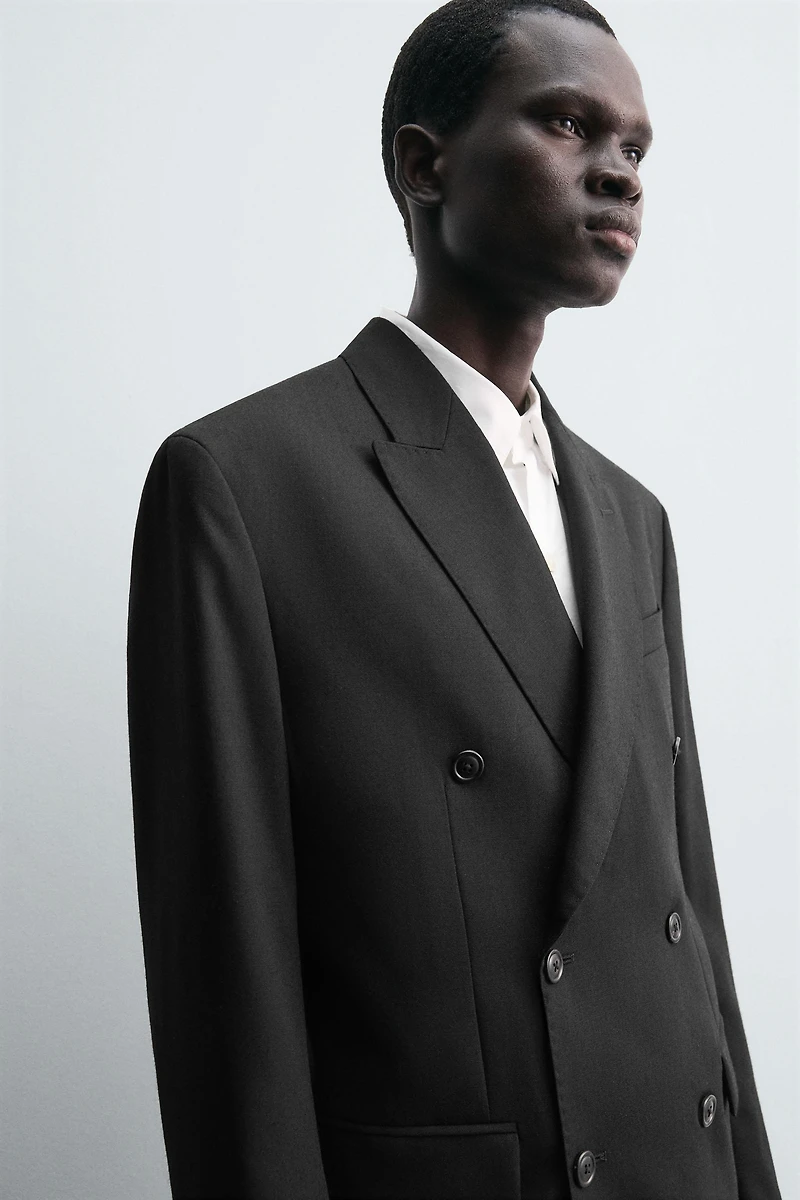 BLAZER CROISÉ COSTUME 100 % LAINE