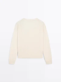 100% cashmere crew neck sweater