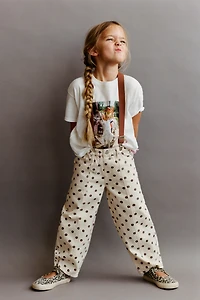 POLKA DOT BARREL TWILL PANTS
