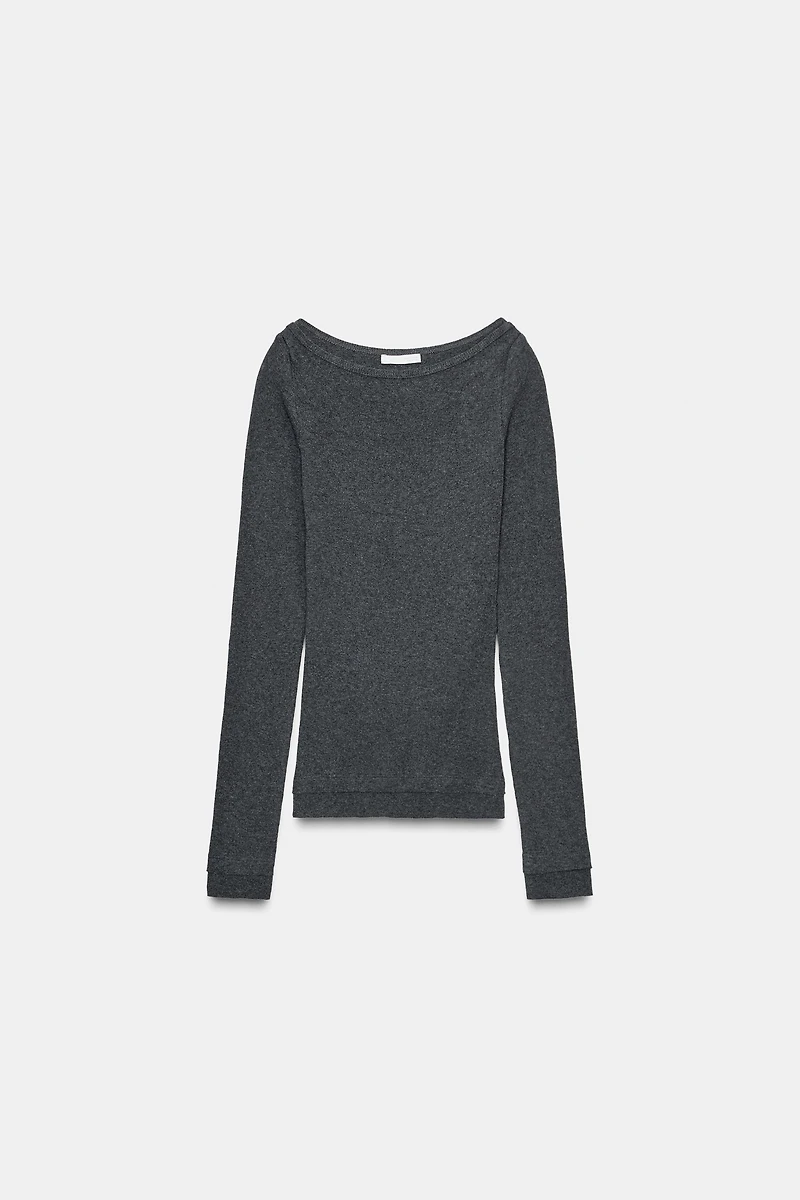 RIBBED BOATNECK T-SHIRT