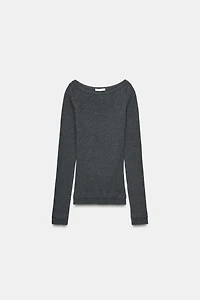 RIBBED BOATNECK T-SHIRT