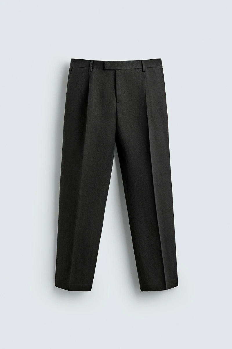 PANTALON DE COSTUME EN TWILL 100 % LIN AARON LEVINE X ZARA
