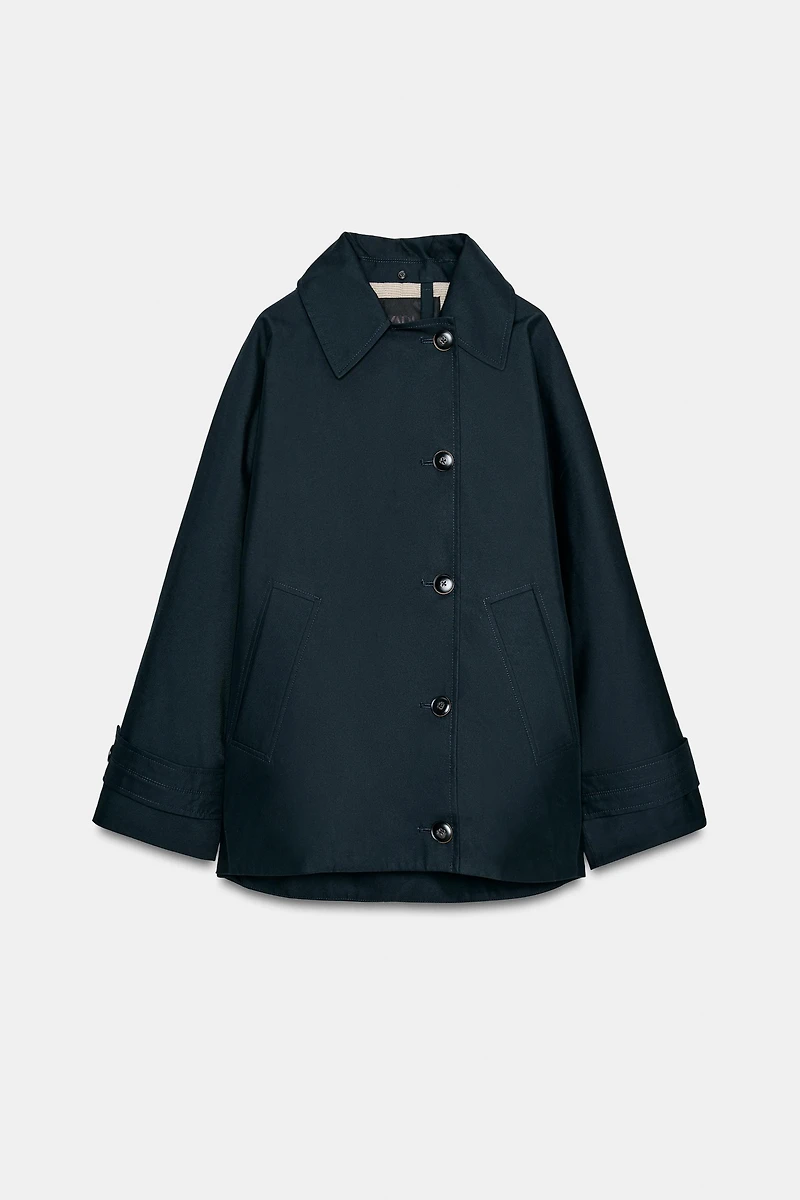 FAUX FUR COLLAR TRENCH COAT ZW COLLECTION