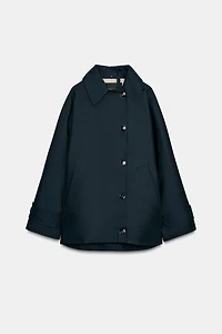 FAUX FUR COLLAR TRENCH COAT ZW COLLECTION