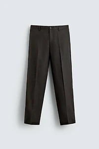 REGULAR FIT 100% LINEN PANTS