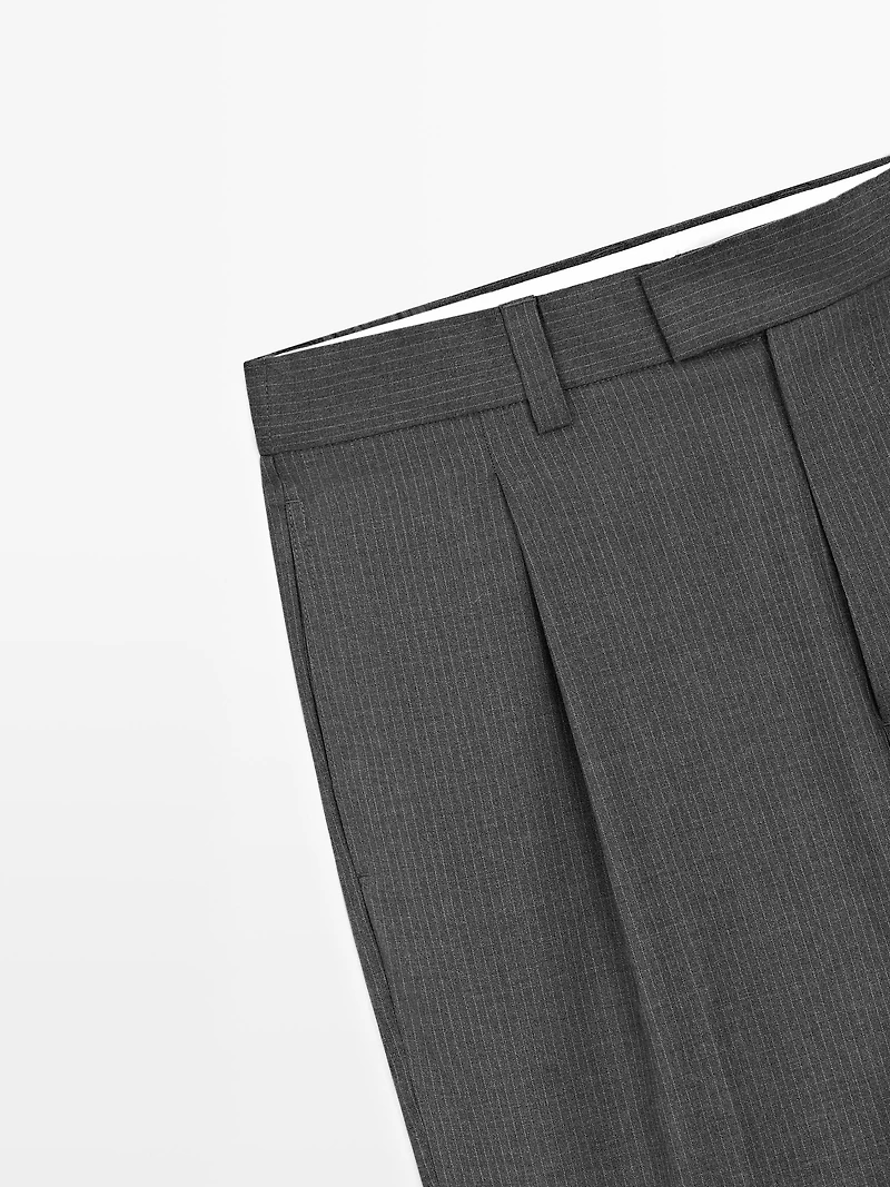 Wool blend darted trousers