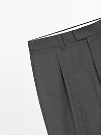 Wool blend darted trousers