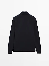 Mock neck quarter zip polo shirt