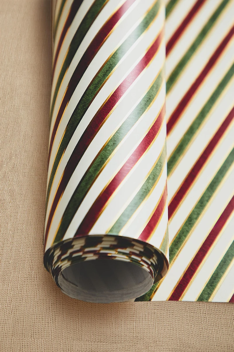 SHINY STRIPED CHRISTMAS WRAPPING PAPER