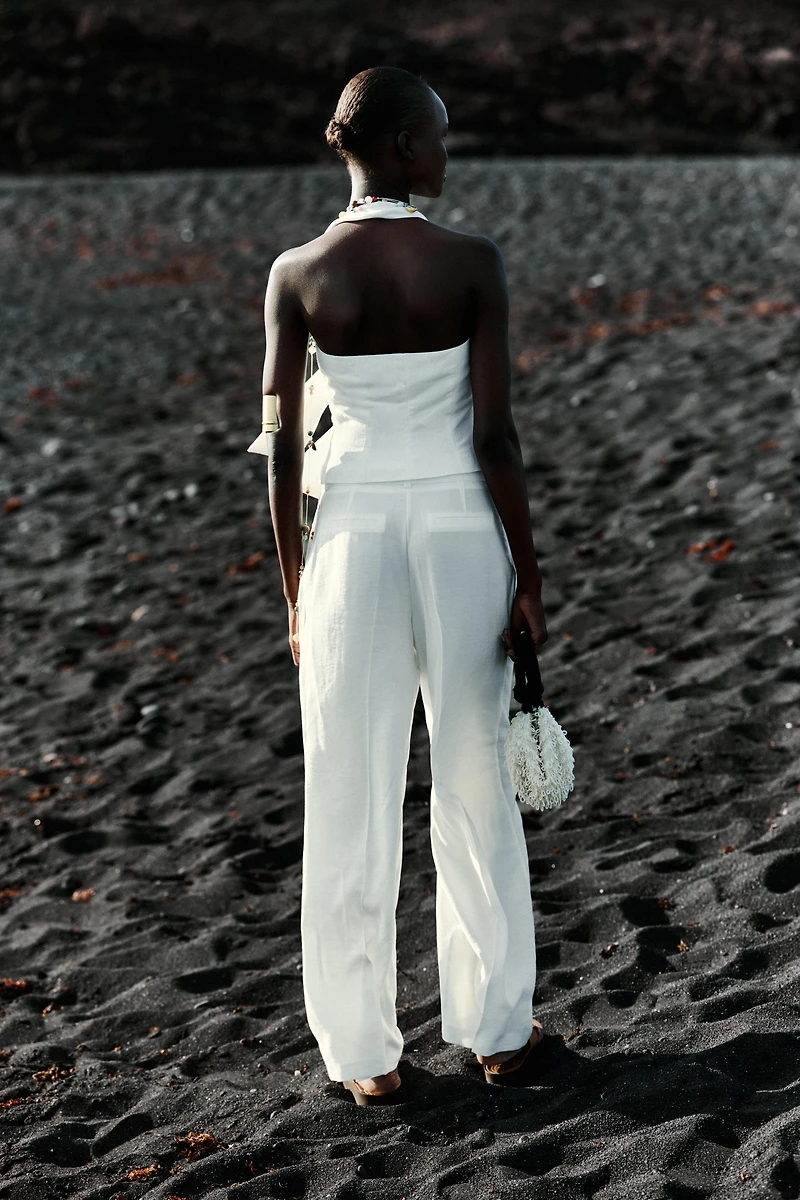 PLEATED WIDE LEG PANTS
