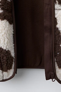 COW PRINT FLEECE JACKET