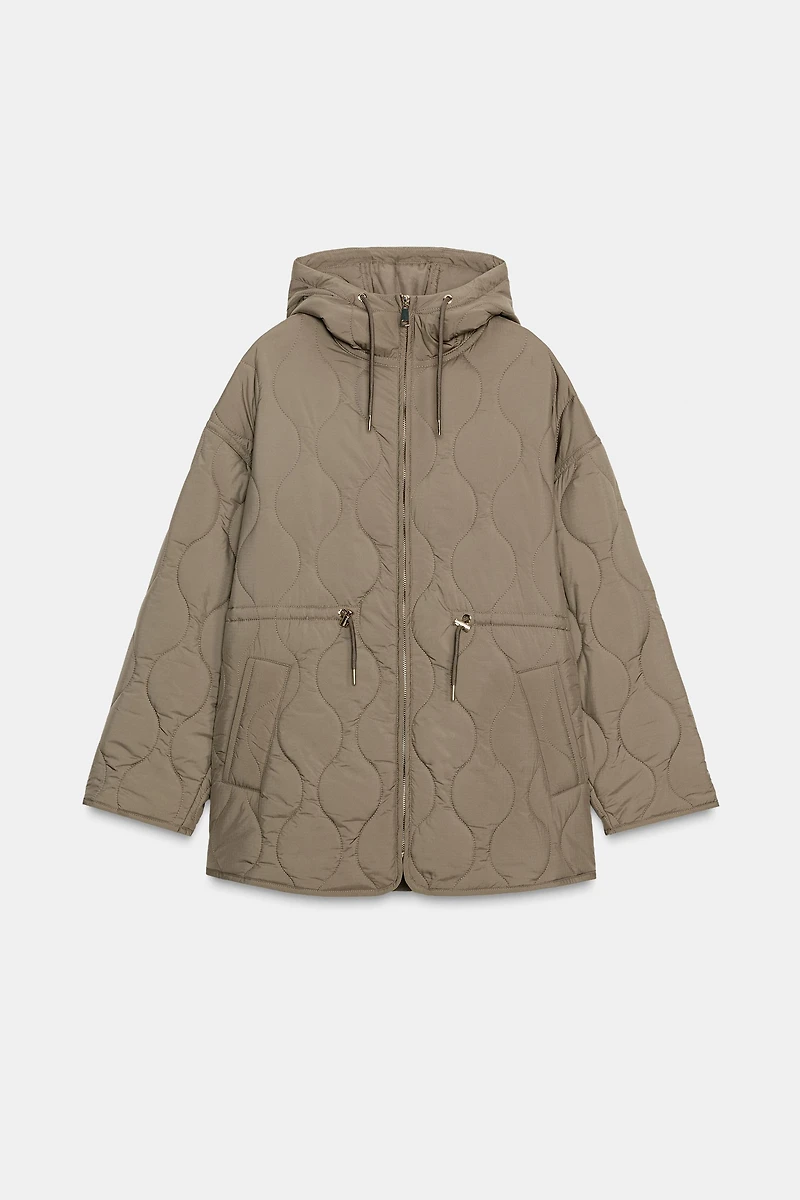 VESTE REMBOURRÉE À CAPUCHE DÉPERLANTE
