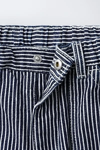 STRIPED BAGGY DENIM PANTS
