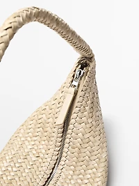 Nappa leather woven croissant bag