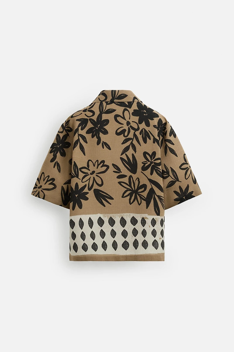CONTRAST PRINT SHIRT