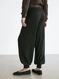 Pantalon bouffant laine en maille