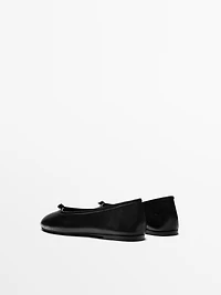 Leather ballet flats with knot