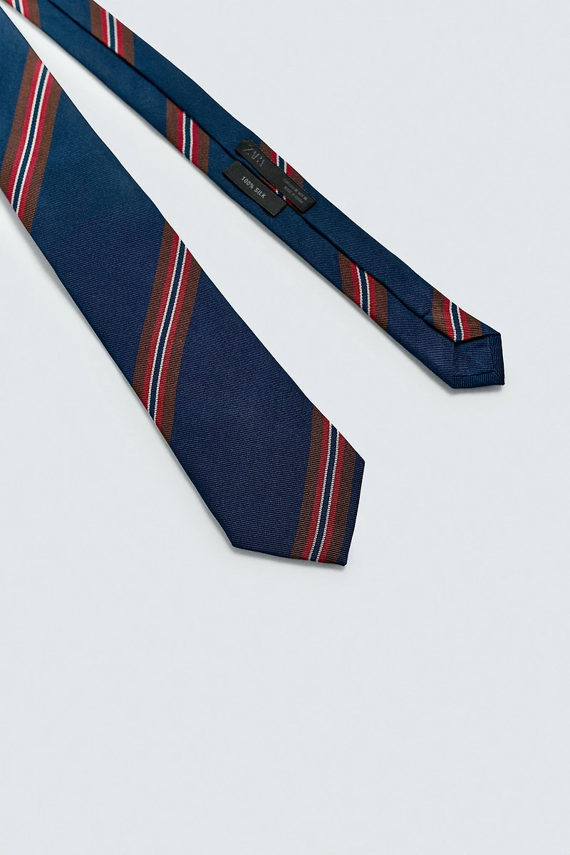 100% SILK STRIPED TIE