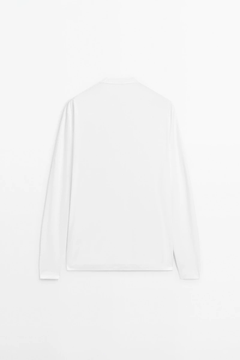 Long sleeve medium weight cotton T-shirt